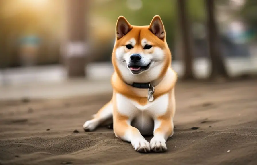 Shiba Inu con expresión de con niños