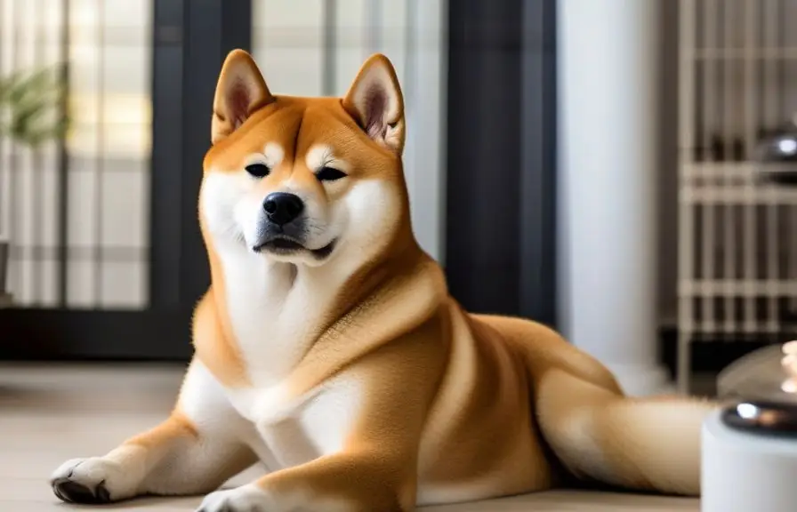 Shiba Inu recibiendo cuidados de cuidado del pelaje